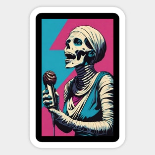 Retro Mummy Karaoke Sticker